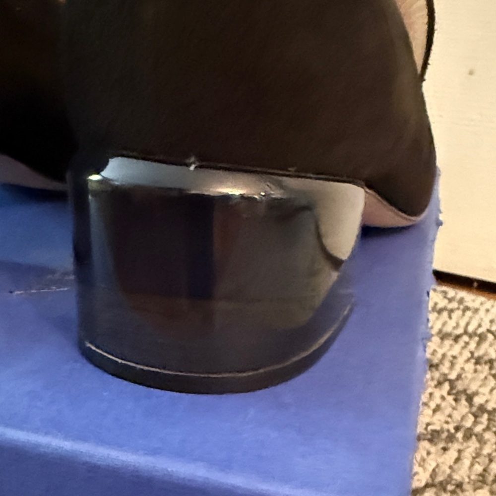 Stuart Weitzman Classic Black Suede Loafers - Picture 5 of 7